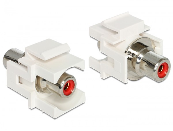 Keystone Jack, Cinch Buchse an Cinch Buchse, rot, Delock® [86305]