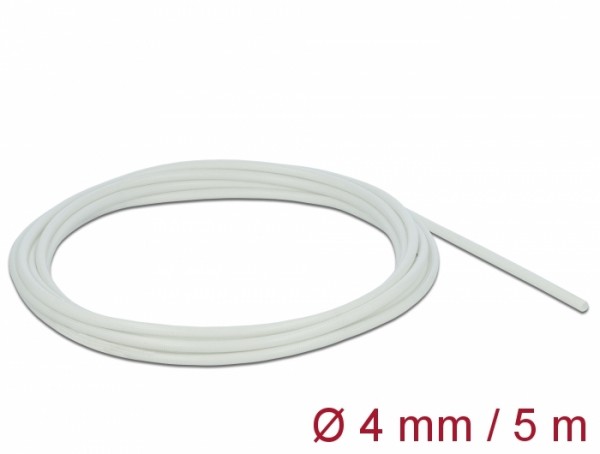 Schutzschlauch Glasfasergeflecht 5 m x 4 mm weiß, Delock® [18926]