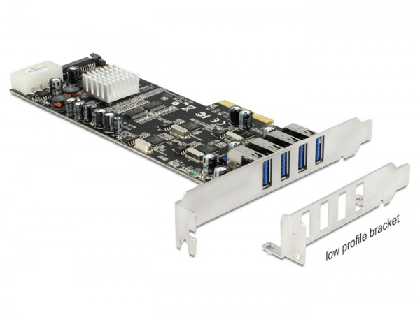 PCI Express x4 Karte an 4 x extern USB 3.0 Quad Channel, Delock® [89365]