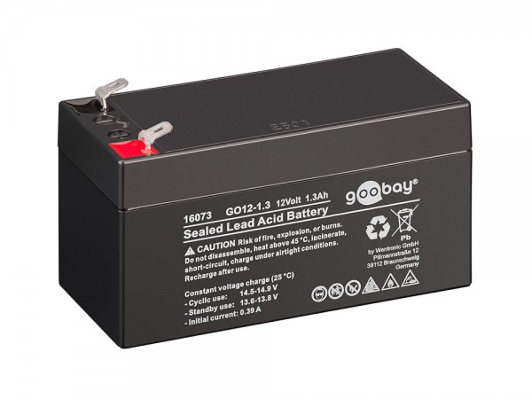 Blei-Akku, 12V, 1,3Ah