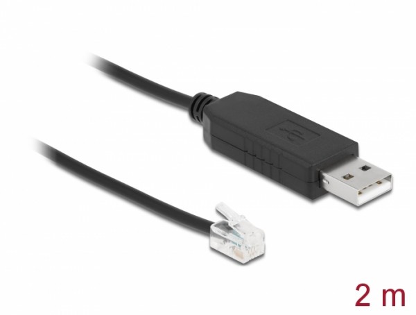 Adapterkabel USB Typ-A zu Seriell RS-232 RJ10 mit ESD Schutz Meade Autostar 2 m, Delock® [66738]