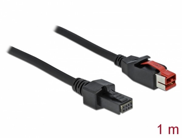 PoweredUSB Kabel Stecker 24 V zu 2 x 4 Pin Stecker 1 m für POS Drucker und Terminals, Delock® [85950]