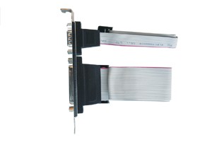 Standard Bracket mit 9 Pin Seriell Stecker und 25 Pin Parallel Buchse, Exsys® [EX-K41000]