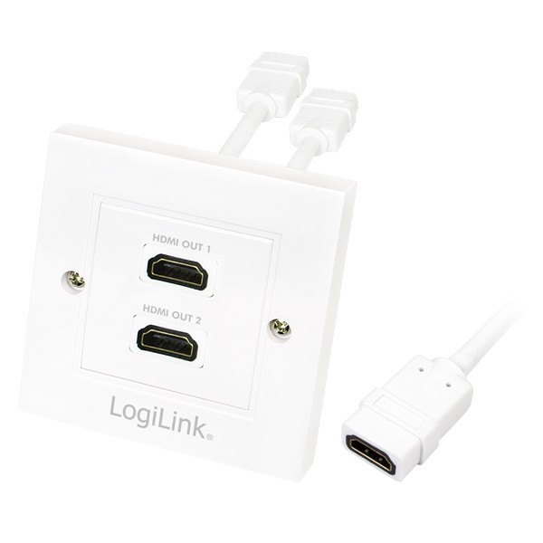 HDMI Wanddose mit 2x HDMI Buchse, LogiLink® [AH0015]