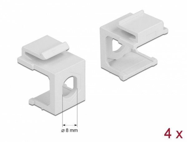 Keystone Abdeckung weiß mit 8,0 mm Durchführung 4 Stück, Delock® [86819]