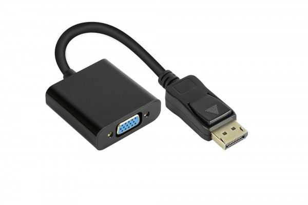 Adapter DisplayPort Stecker an VGA Buchse, 1920*1200 @60Hz, vergoldete Kontakte, ca. 20cm, Good Connections®