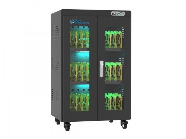 Good Connections® ANTARES N30E Notebook-Ladewagen bis 15,6", UV-C Desinfektion, Einschaltverzögerung, schwarz