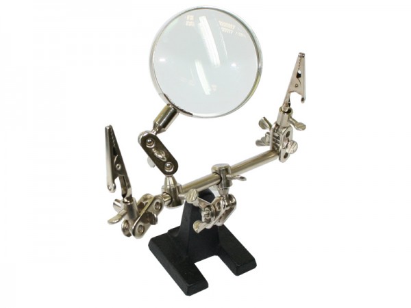 Löthilfe, Dritte Hand mit Lupe