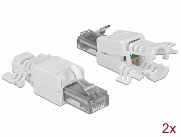 RJ45 Stecker Cat.6A UTP werkzeugfrei 2 Stück, Delock® [86417]