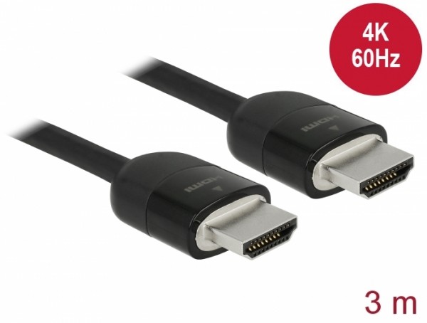 Premium HDMI Kabel 4K 60 Hz, schwarz, 3 m, Delock® [84965]
