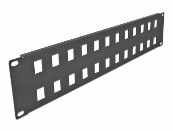 19" Keystone Patchpanel 24 Port 2 HE schwarz, Delock® [66837]