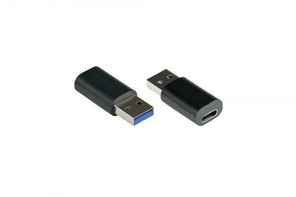 Adapter USB 3.0 / USB 3.1 (Gen. 1) Stecker A an USB-C™ Buchse, schwarz, Good Connections®