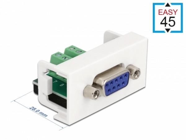 Easy 45 Modul D-Sub 9 Pin Buchse zu 10 Pin Terminalblock 22,5 x 45 mm, Delock® [81350]