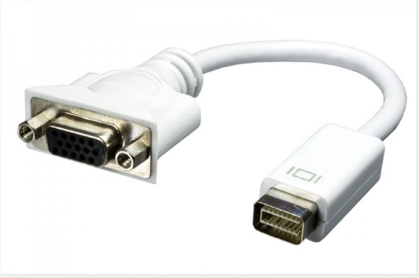 Adapter Mini DVI Stecker an S-VGA Buchse, 0,2m, weiß, Good Connections®