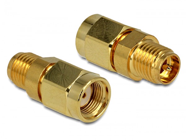 Adapter RP-SMA Stecker Sondergewinde metrisch an RP-SMA Buchse, Delock® [88875]