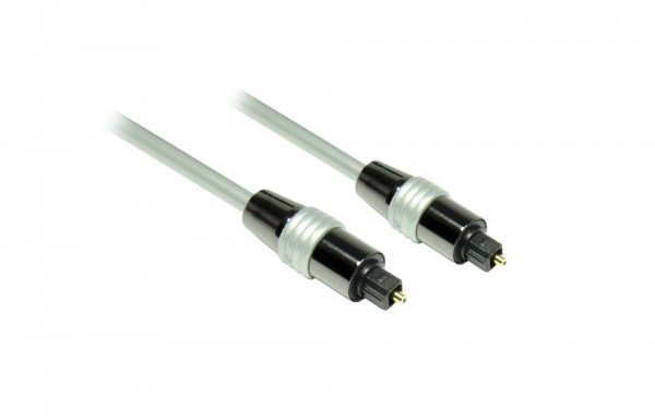 Anschlusskabel Toslink, High Quality, Stecker an Stecker, Ø 6mm, grau, 10m, Good Connections®
