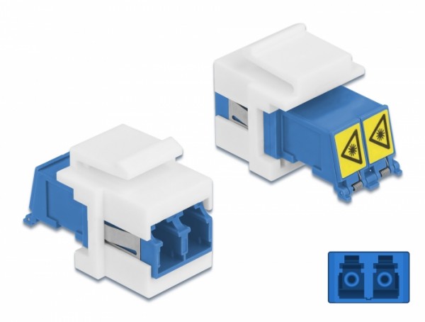 Keystone Modul LC Duplex Buchse zu LC Duplex Buchse mit Laserschutzklappe innen, Delock® [86834]