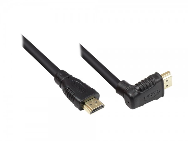 High-Speed-HDMI®-Kabel mit Ethernet, Winkelstecker oben, vergoldete Stecker, 1m, Good Connections®