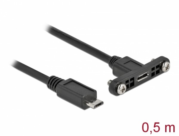 Kabel USB 2.0 Micro-B Buchse zum Einbau > USB 2.0 Micro-B Stecker 0,5 m, Delock® [35108]