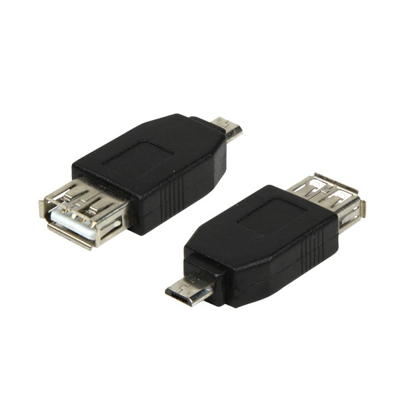 Adapter, USB 2.0 micro B Stecker an A Buchse, schwarz, LogiLink® [AU0029]