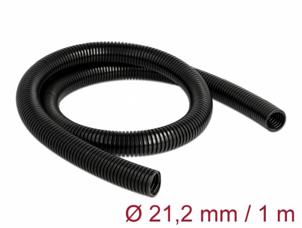 Kabelschutzschlauch 1 m x 21,2 mm schwarz, Delock® [60458]
