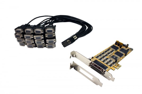16S Seriell RS-232 PCIe Karte mit 2x Octopus Kabel (SystemBase Chip-Set), Exsys® [EX-44016-2]