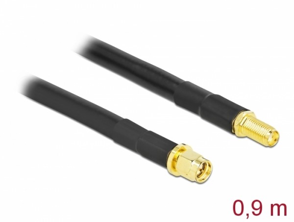 Antennenkabel SMA Stecker zu SMA Buchse LMR/CFD300 0,9 m low loss, Delock® [90466]