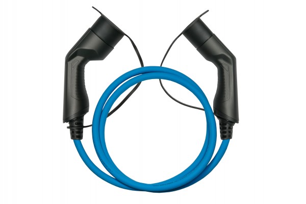 kabelmeister® Typ 2 Ladekabel für Elektro- und Hybridfahrzeuge, 3-phasig, 16 A, 11 kW, blau, 10m