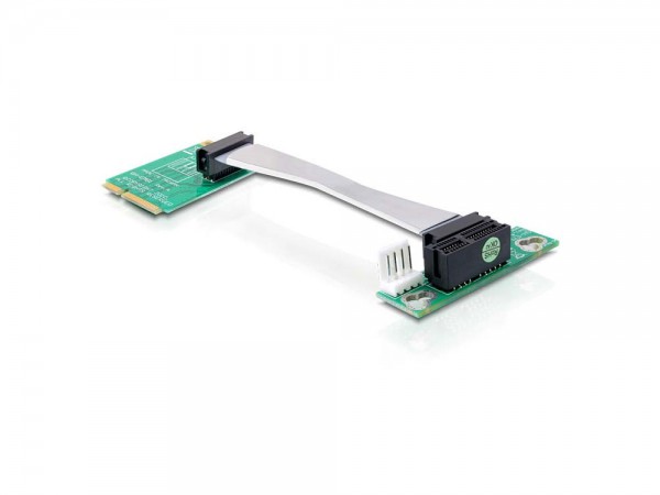 Schnittstellenkarte, Riser PCI Express Mini an PCI Express mit flexiblem Kabel 13 cm links gerichtet, Delock® [41370]