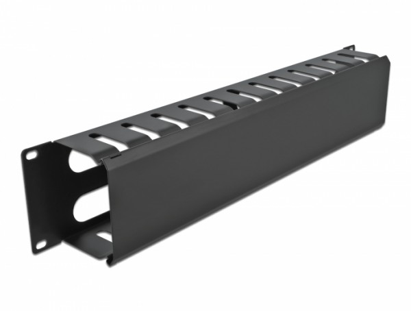 19" Kabelmanagement Rangierpanel mit 4 Öffnungen 2 HE schwarz, Delock® [66553]