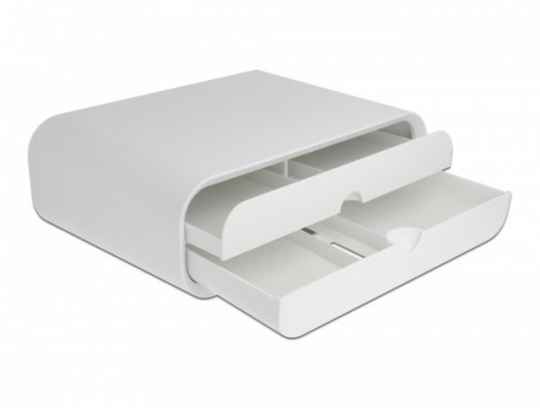 Monitorständer mit zwei Schubladen weiß, Delock® [18325]