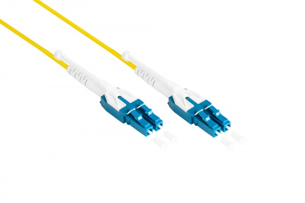 Patchkabel LWL Duplex OS2 (Singlemode, 9/125) LC/LC, UNIBOOT, LSZH, Entriegelungslasche, 7,5m, Good Connections®