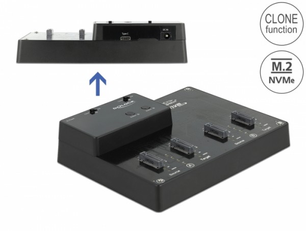 M.2 Dockingstation für 4 x M.2 NVMe PCIe SSD mit Klon Funktion, Delock® [64124]