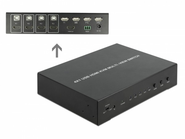 KVM 4 in 1 Multiview Switch 4 x HDMI mit USB 2.0, Delock® [11488]