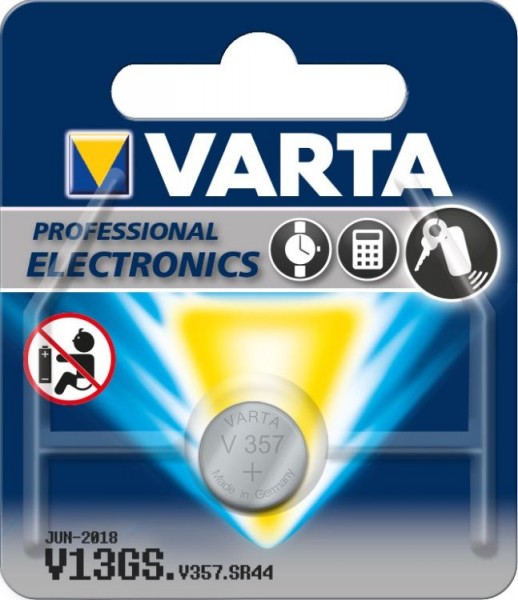 Varta® Knopfzelle (V13GS/357) Silberoxid-Zink, SR44, 1,55V, 155mAh