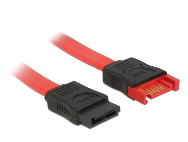 Verlängerungskabel SATA 6 Gb/s Stecker an SATA Buchse 30 cm rot, Delock® [83953]
