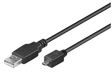 Anschlusskabel USB 2.0 Stecker A an Stecker Mini 8-pin, schwarz, 1,8m, Good Connections®