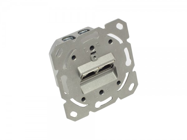 Netzwerkdose Cat. 6A, 2xRJ45, geschirmt, DESIGNFÄHIG, vertikale Kabelzuführung, ohne Zentralstück/-Abdeckrahmen, Good Connections®