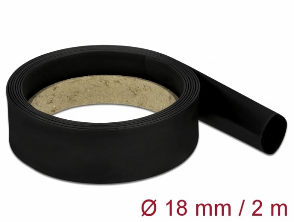 Schrumpfschlauch 2 m x 18 mm schwarz, Delock® [18984]