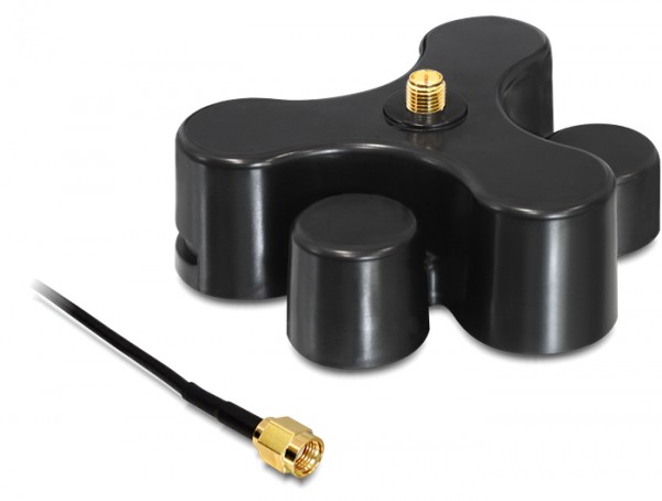 Antennenfuß RP-SMA Stecker an RP-SMA Buchse 1 m schwarz, Delock® [88439]