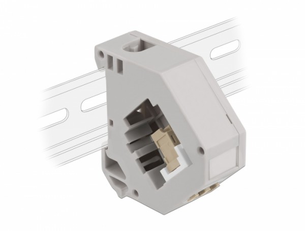 Hutschienenadapter mit Keystone LC Duplex Buchse zu LC Duplex Buchse beige, Delock® [87193]