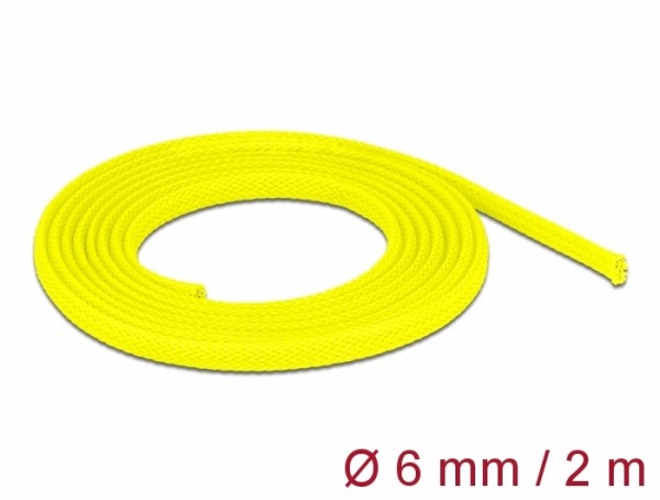 Geflechtschlauch dehnbar 2 m x 6 mm gelb, Delock® [20740]