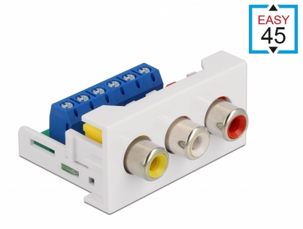 Easy 45 Modul 3 x Cinch Buchse 22,5 x 45 mm, Delock® [81339]